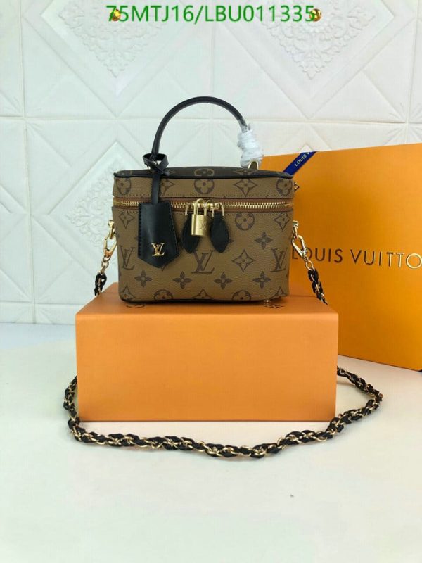 Louis Vuitton AAA+ Replica Double Zipper Padlock Chain Shoulder Strap Bag LBU0113355873