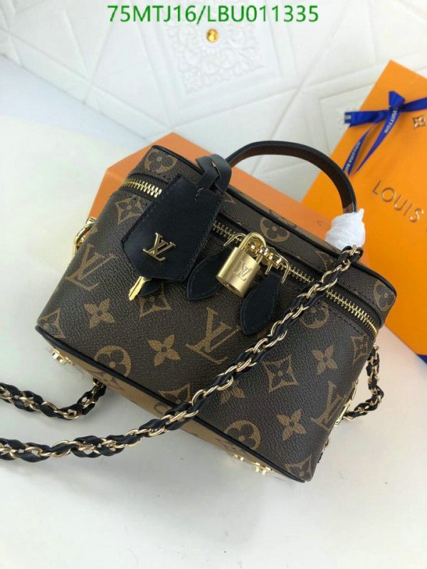 Louis Vuitton AAA+ Replica Double Zipper Padlock Chain Shoulder Strap Bag LBU0113355873