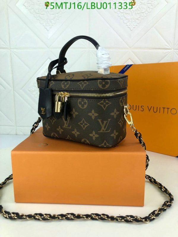 Louis Vuitton AAA+ Replica Double Zipper Padlock Chain Shoulder Strap Bag LBU0113355873