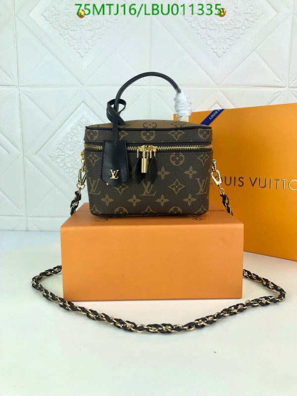 Louis Vuitton AAA+ Replica Double Zipper Padlock Chain Shoulder Strap Bag LBU0113355873