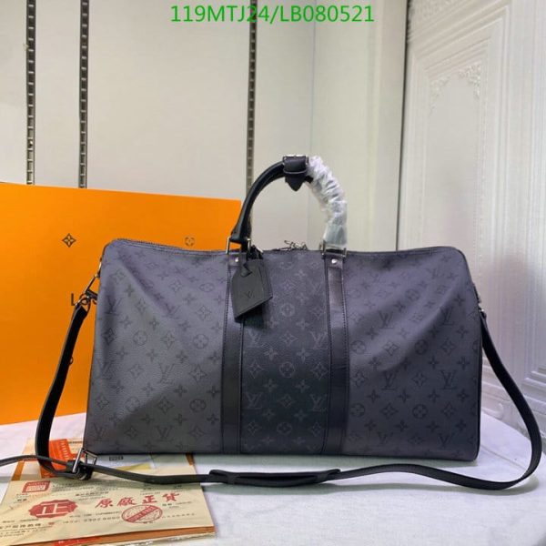 Louis Vuitton AAA+ Replica Eclipse Canvas Keepall Bandouliere Bag LB08052150138