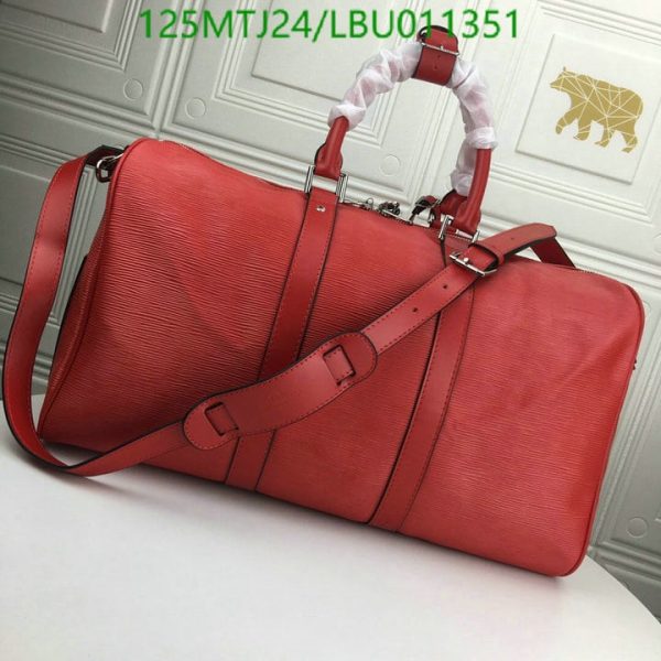 Louis Vuitton AAA+ Replica Epi KeepallBandoulière Bag LBU0113515076