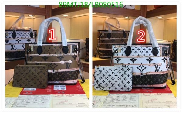 Louis Vuitton AAA+ Replica Giant Jungle Neverfull Ivoire with Pouch LB0805166432