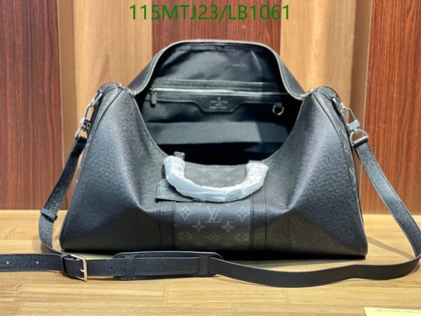 Louis Vuitton AAA+ Replica Grey Black Printed Duffie Bag LB10612654397