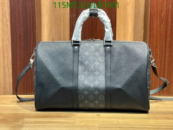 Louis Vuitton AAA+ Replica Grey Black Printed Duffie Bag LB10612654397