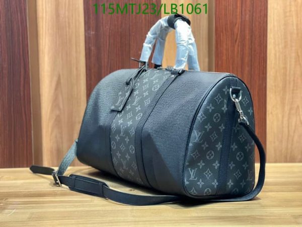 Louis Vuitton AAA+ Replica Grey Black Printed Duffie Bag LB10612654397