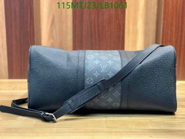 Louis Vuitton AAA+ Replica Grey Black Printed Duffie Bag LB10612654397