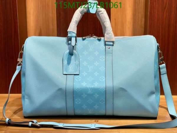 Louis Vuitton AAA+ Replica Grey Black Printed Duffie Bag LB10612654397