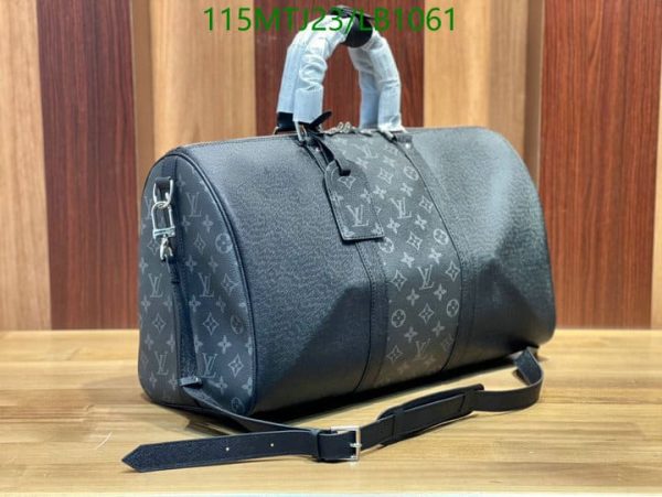 Louis Vuitton AAA+ Replica Grey Black Printed Duffie Bag LB10612654397