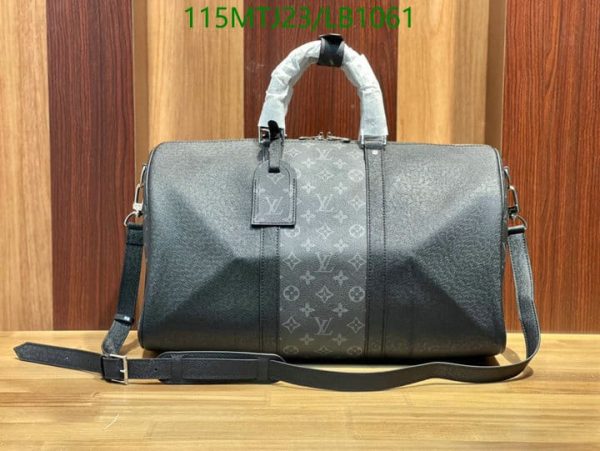 Louis Vuitton AAA+ Replica Grey Black Printed Duffie Bag LB10612654397