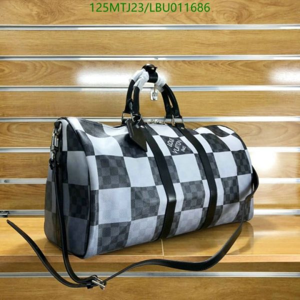 Louis Vuitton AAA+ Replica Keepall Bandouliere Bag Giant Damier Graphite LBU0116864026