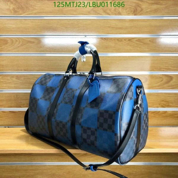 Louis Vuitton AAA+ Replica Keepall Bandouliere Bag Giant Damier Graphite LBU0116864026