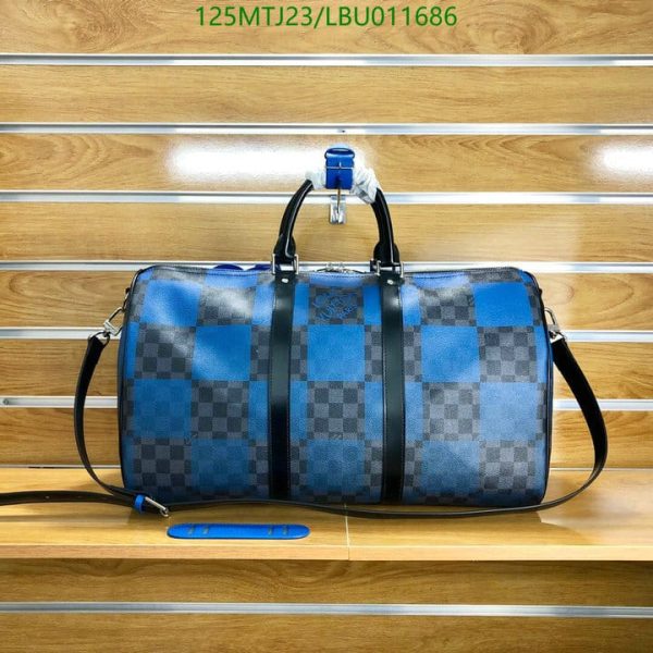 Louis Vuitton AAA+ Replica Keepall Bandouliere Bag Giant Damier Graphite LBU0116864026