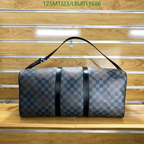 Louis Vuitton AAA+ Replica Keepall Bandouliere Bag Giant Damier Graphite LBU0116864026