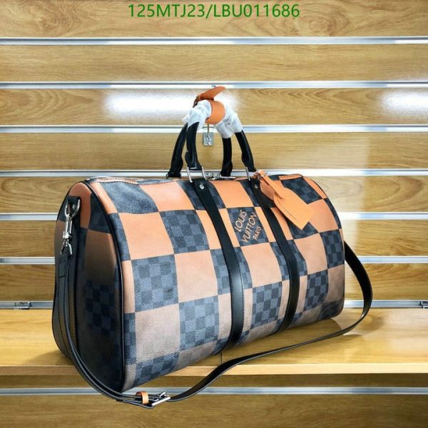 Louis Vuitton AAA+ Replica Keepall Bandouliere Bag Giant Damier Graphite LBU0116864026