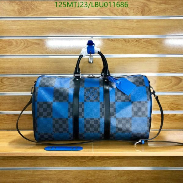 Louis Vuitton AAA+ Replica Keepall Bandouliere Bag Giant Damier Graphite LBU0116864026