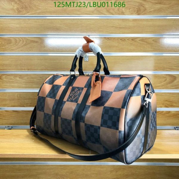 Louis Vuitton AAA+ Replica Keepall Bandouliere Bag Giant Damier Graphite LBU0116864026