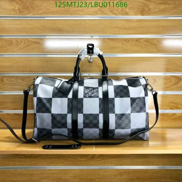 Louis Vuitton AAA+ Replica Keepall Bandouliere Bag Giant Damier Graphite LBU0116864026