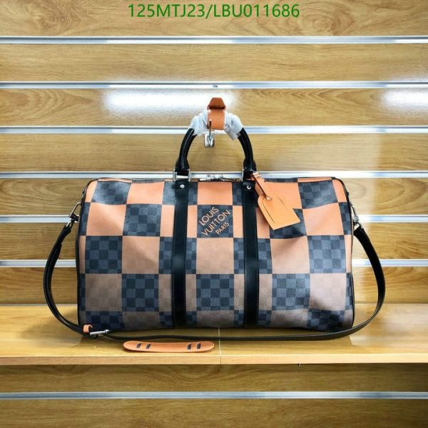 Louis Vuitton AAA+ Replica Keepall Bandouliere Bag Giant Damier Graphite LBU0116864026