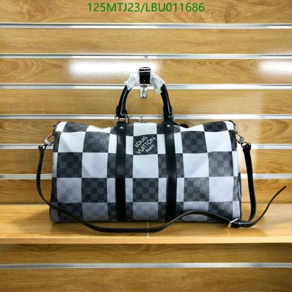 Louis Vuitton AAA+ Replica Keepall Bandouliere Bag Giant Damier Graphite LBU0116864026