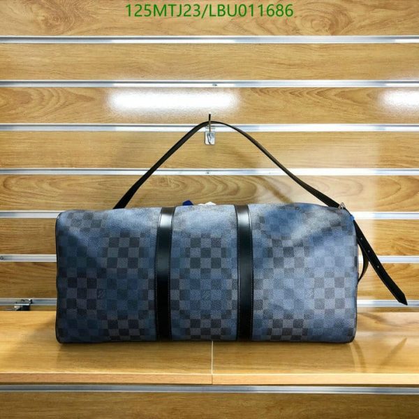 Louis Vuitton AAA+ Replica Keepall Bandouliere Bag Giant Damier Graphite LBU0116864026