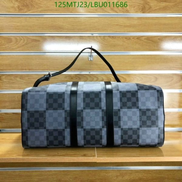 Louis Vuitton AAA+ Replica Keepall Bandouliere Bag Giant Damier Graphite LBU0116864026