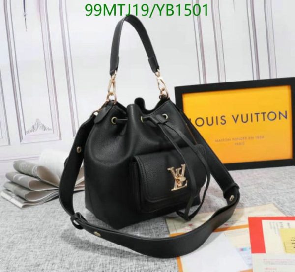 Louis Vuitton AAA+ Replica Lockme Bucket Black YB15016532876