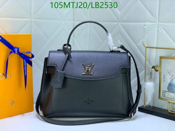 Louis Vuitton AAA+ Replica Lockme Day Noir Calf Skin Bag LB25308963157