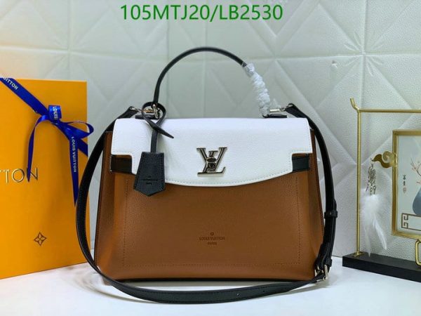 Louis Vuitton AAA+ Replica Lockme Day Noir Calf Skin Bag LB25308963157