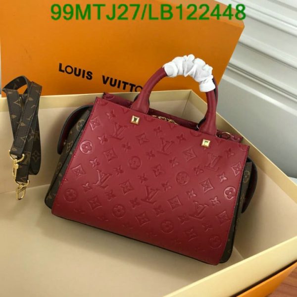 Louis Vuitton AAA+ Replica Marine Rouge Empreinte Leather Montaigne Bag LB12244889426