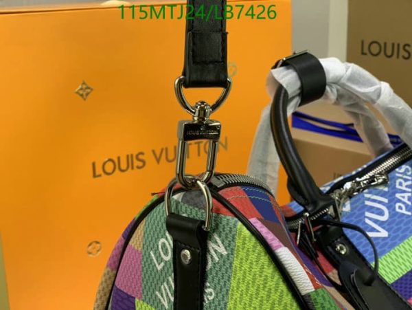 Louis Vuitton AAA+ Replica Multicolour Damier Graphite Keepall Bandouliere LB74268974367