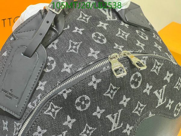 Louis Vuitton AAA+ Replica NIGO Black Denim Backpack LB25388965428