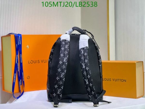 Louis Vuitton AAA+ Replica NIGO Black Denim Backpack LB25388965428