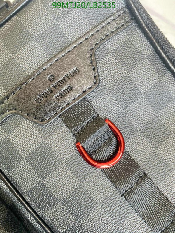 Louis Vuitton AAA+ Replica Navy & Blue Damier Graphite Canvas Leather Trim Canvas Porte  LB25357534589