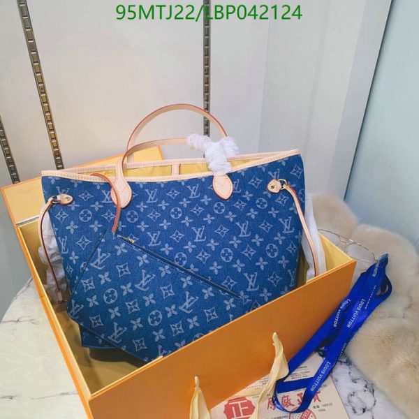 Louis Vuitton AAA+ Replica Neverfull MM Autres Toiles in Blue LBP0421243164