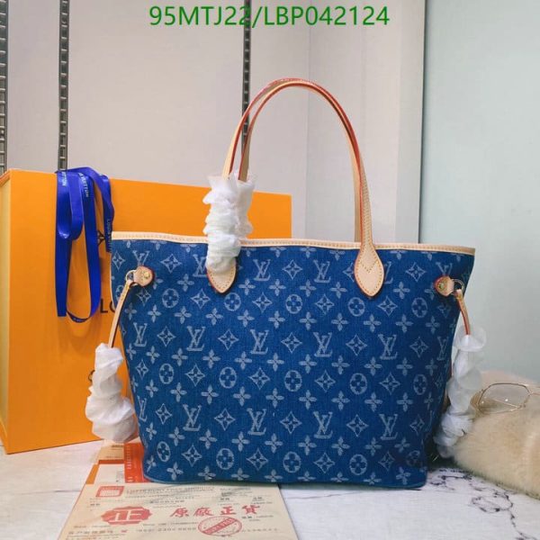 Louis Vuitton AAA+ Replica Neverfull MM Autres Toiles in Blue LBP0421243164