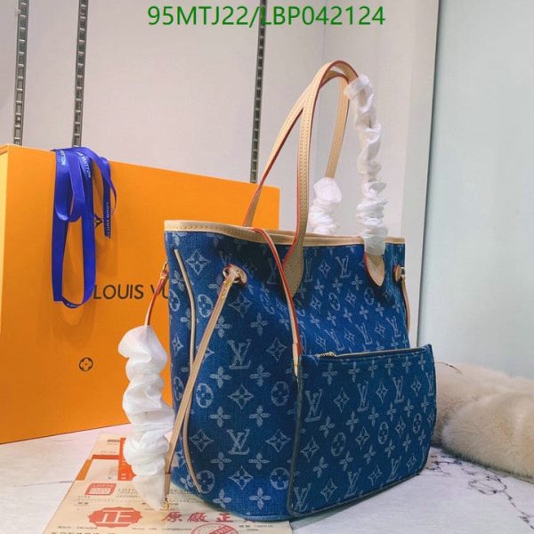 Louis Vuitton AAA+ Replica Neverfull MM Autres Toiles in Blue LBP0421243164