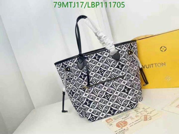 Louis Vuitton AAA+ Replica  Neverfull Tote MM Black Jacquard/Fabric  LBP1117057345