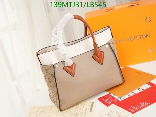 Louis Vuitton AAA+ Replica On My Side Galet Grey Cowhide Leather Trim Shoulder Bag  LB54562349875