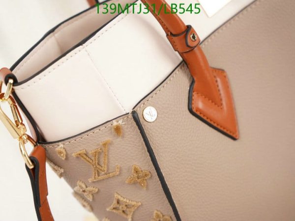 Louis Vuitton AAA+ Replica On My Side Galet Grey Cowhide Leather Trim Shoulder Bag  LB54562349875