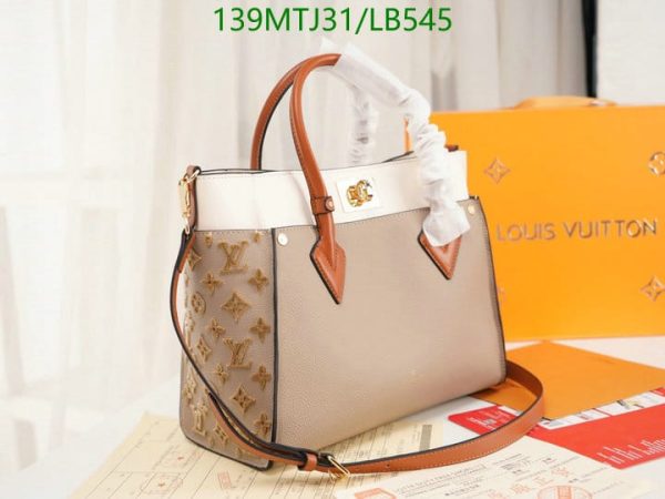 Louis Vuitton AAA+ Replica On My Side Galet Grey Cowhide Leather Trim Shoulder Bag  LB54562349875