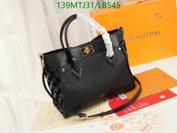 Louis Vuitton AAA+ Replica On My Side Galet Grey Cowhide Leather Trim Shoulder Bag  LB54562349875