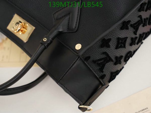 Louis Vuitton AAA+ Replica On My Side Galet Grey Cowhide Leather Trim Shoulder Bag  LB54562349875