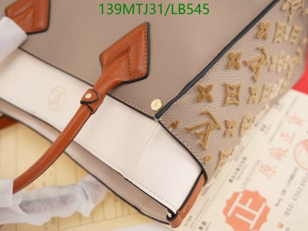 Louis Vuitton AAA+ Replica On My Side Galet Grey Cowhide Leather Trim Shoulder Bag  LB54562349875