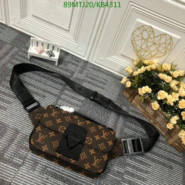 Louis Vuitton AAA+ Replica S-Lock Sling Macassar Crossbody Bag Brown KB43114367549