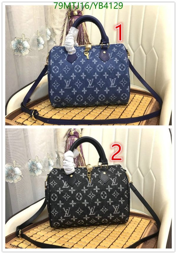 Louis Vuitton AAA+ Replica Speedy Bandouliere  Denim Leather Bag YB41294751235