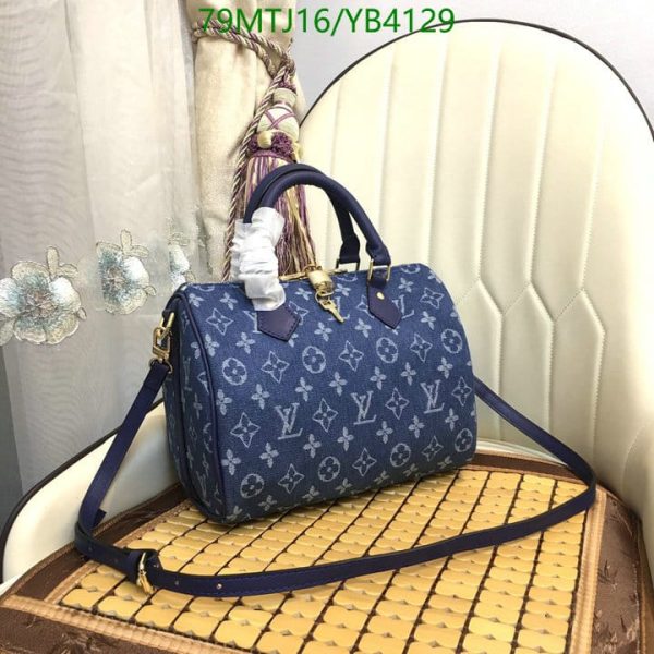 Louis Vuitton AAA+ Replica Speedy Bandouliere  Denim Leather Bag YB41294751235