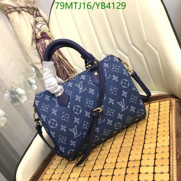 Louis Vuitton AAA+ Replica Speedy Bandouliere  Denim Leather Bag YB41294751235