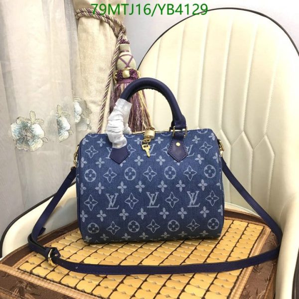 Louis Vuitton AAA+ Replica Speedy Bandouliere  Denim Leather Bag YB41294751235