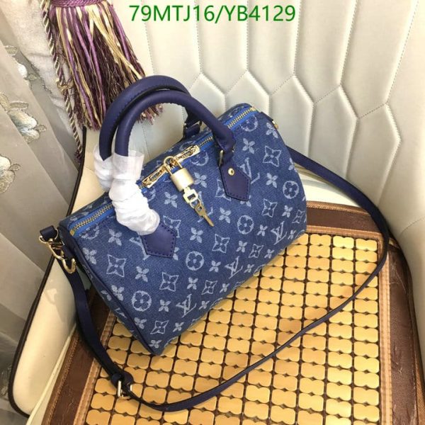 Louis Vuitton AAA+ Replica Speedy Bandouliere  Denim Leather Bag YB41294751235